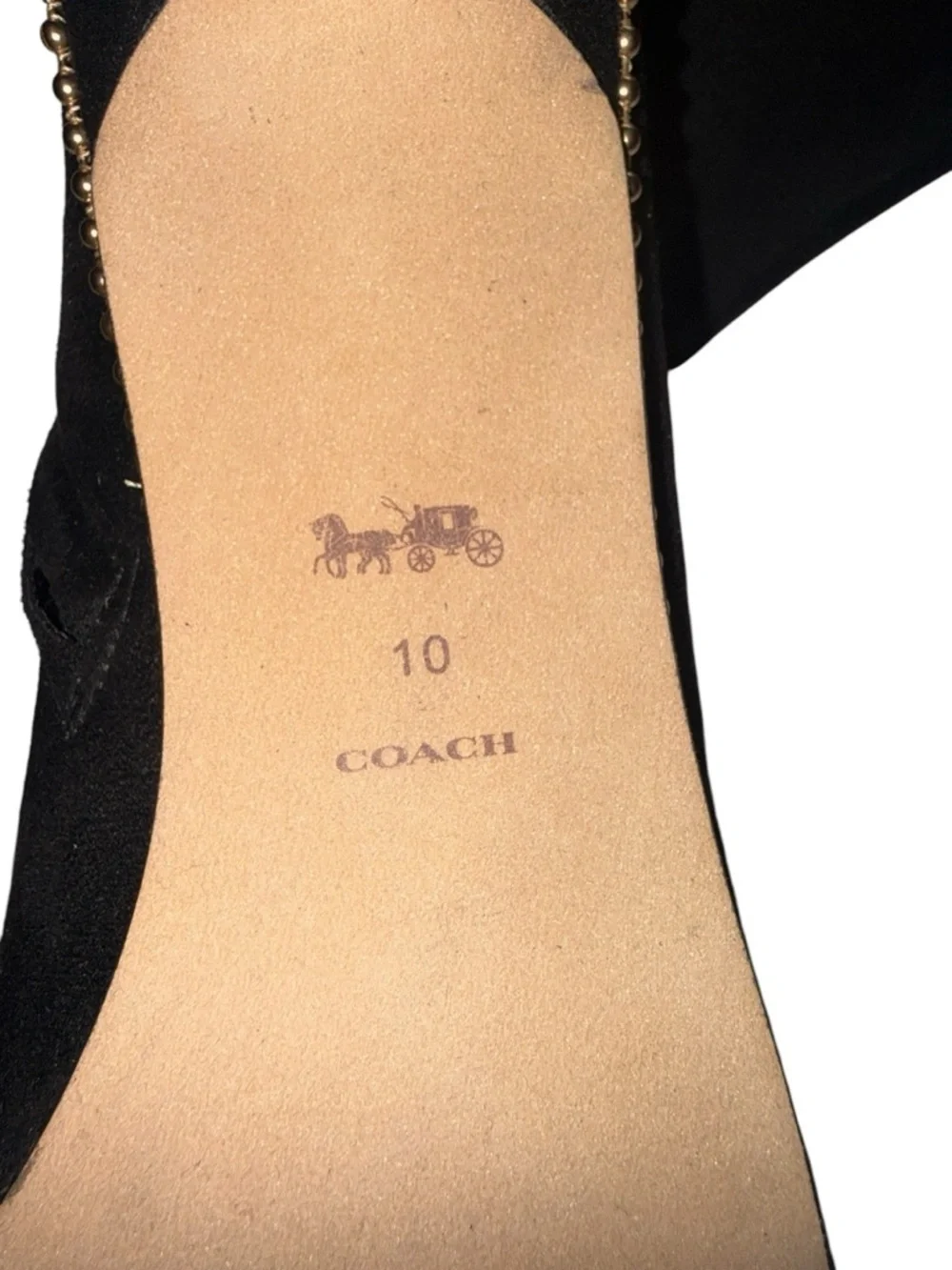 Coach Women’s Thigh High Wyonna Stretchy Boot with Gold Beadchain Size 10